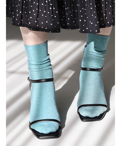 シャイニーラメリブソックス