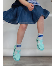 キッズ 綿リブ2本ラインショートソックス16~18cm