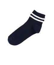 キッズ 綿リブ2本ラインショートソックス16~18cm