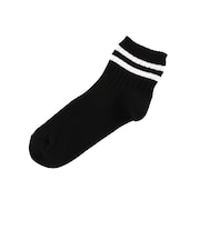 キッズ コットンリブ2本ラインショートソックス / 19-21cm