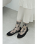シアーワントーン花柄ショートソックス