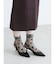 シアーワントーン花柄ショートソックス