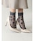 シアーワントーン花柄ショートソックス