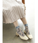シアーワントーン花柄ショートソックス