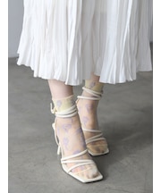 シアーワントーン花柄ショートソックス