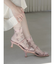 シアーワントーン花柄ショートソックス