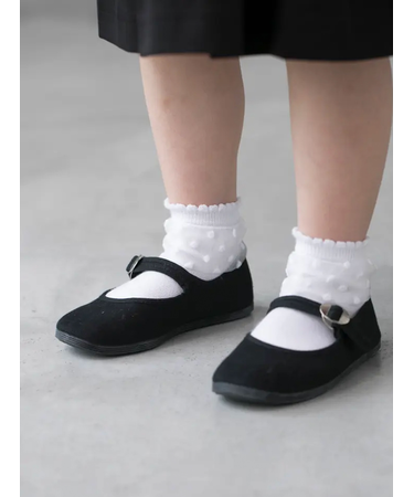 キッズ チュールドット柄ショートソックス16～18cm
