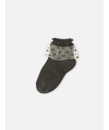 キッズ チュールドット柄ショートソックス16～18cm