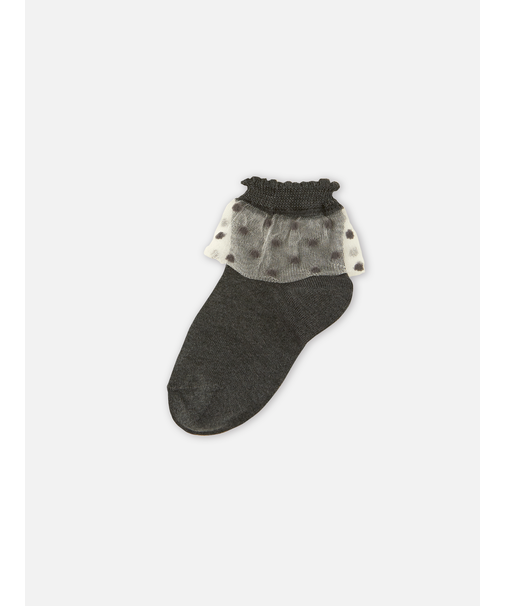 キッズ チュールドット柄ショートソックス16～18cm