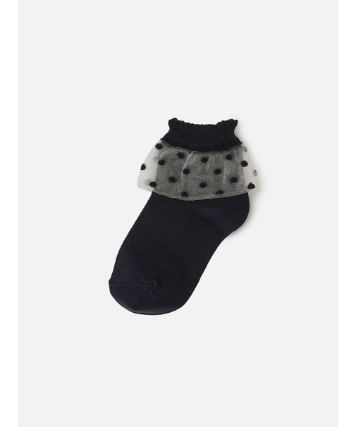 キッズ チュールドット柄ショートソックス16～18cm