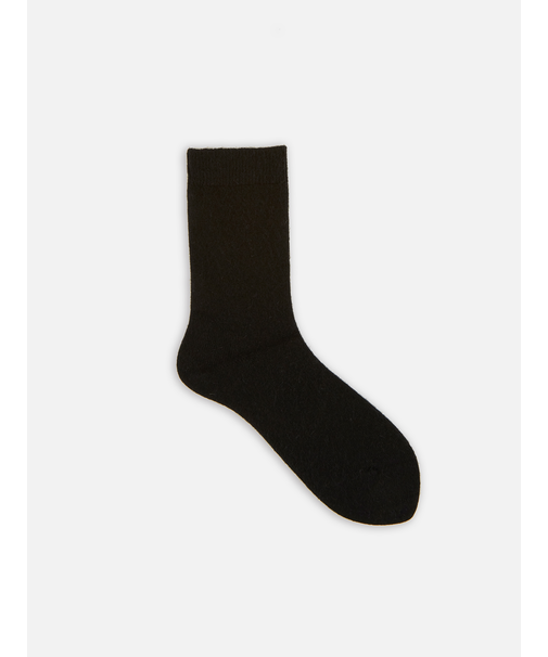 毛混無地ソックス