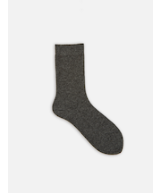 毛混無地ソックス