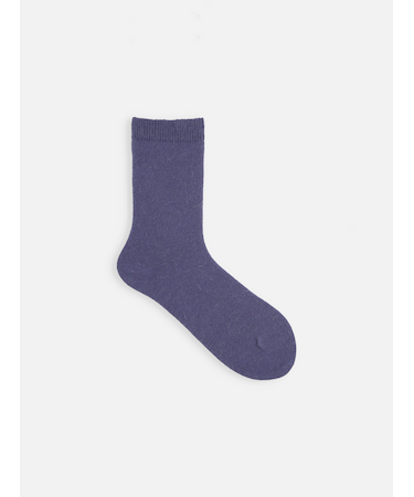 毛混無地ソックス