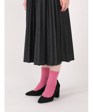 WOOL混アンゴラ無地ショートソックス