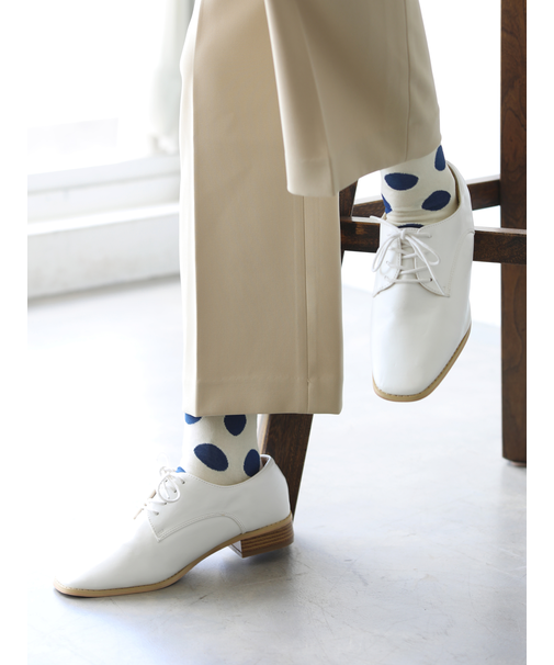 カットソービッグドット柄ショートソックス