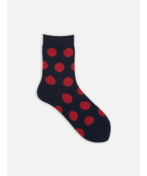 カットソービッグドット柄ショートソックス