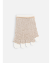 麻混ラメフィンガーレスつま先五本指ソックス