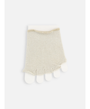 麻混ラメフィンガーレスつま先五本指ソックス