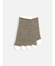 麻混ラメフィンガーレスつま先五本指ソックス