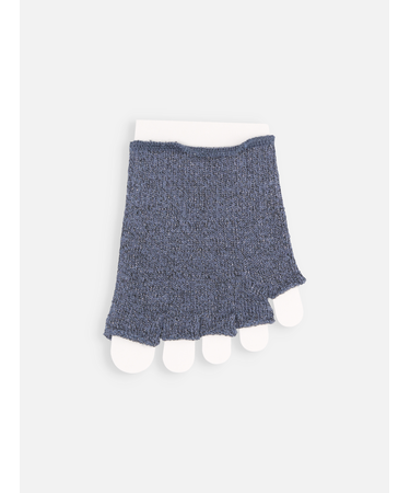 麻混ラメフィンガーレスつま先五本指ソックス