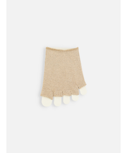 麻混ラメフィンガーレスつま先五本指ソックス