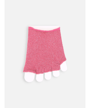 麻混ラメフィンガーレスつま先五本指ソックス