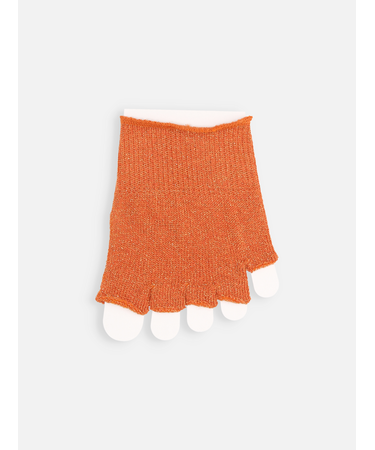 麻混ラメフィンガーレスつま先五本指ソックス