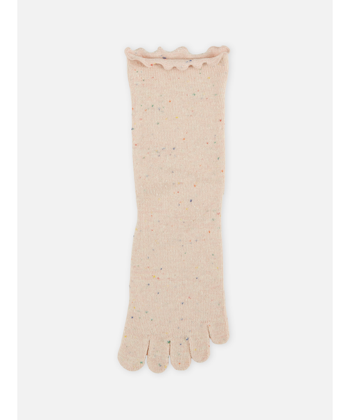 杢カラフルネップ五本指ショートソックス