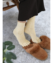 杢カラフルネップ五本指ショートソックス