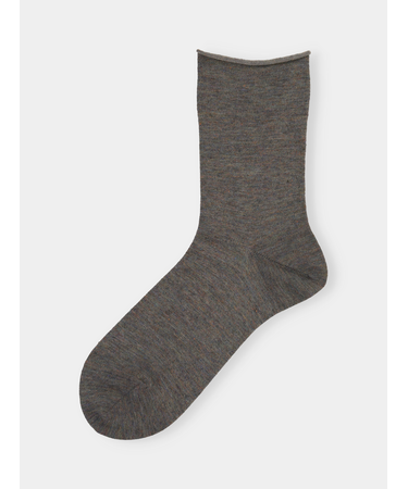 メランジゴム口くるくるショートソックス