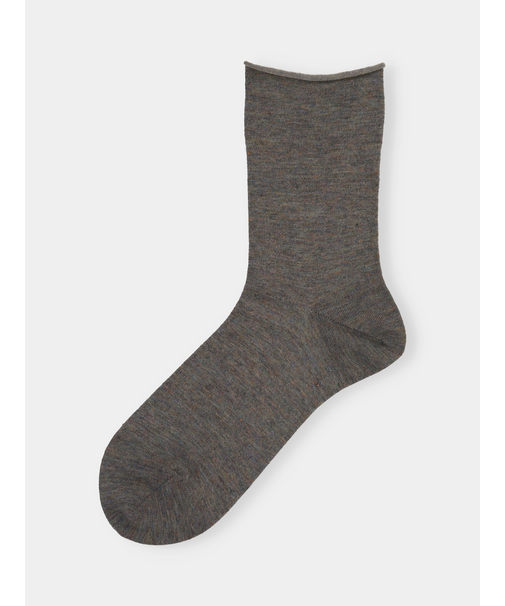 メランジゴム口くるくるショートソックス