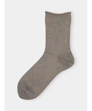 メランジゴム口くるくるショートソックス