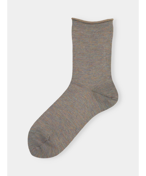 メランジゴム口くるくるショートソックス