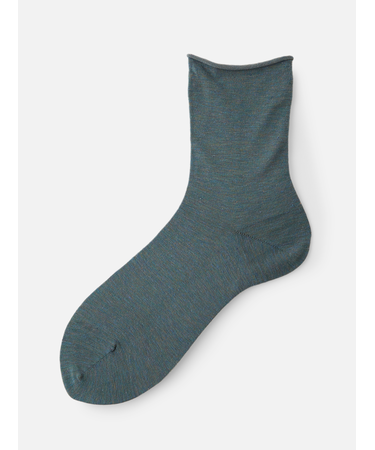 メランジゴム口くるくるショートソックス