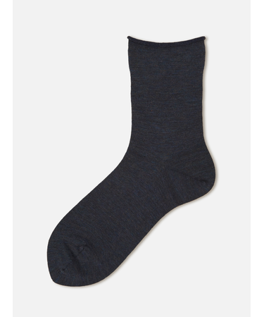 メランジゴム口くるくるショートソックス