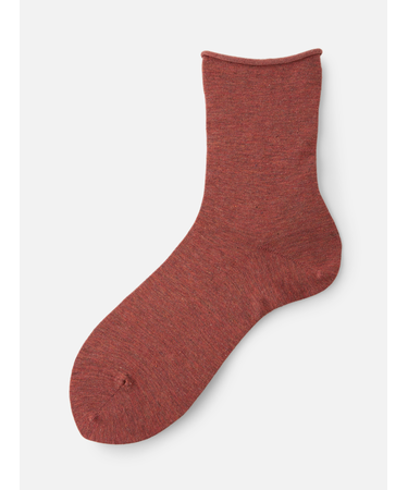 メランジゴム口くるくるショートソックス