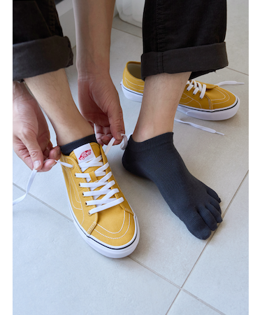 【Tabio MEN】デオセル/五本指スニーカー丈ソックス