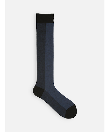 ツイードバイカラーハイソックス