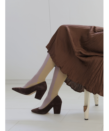 ツイードバイカラーハイソックス