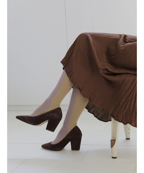 ツイードバイカラーハイソックス