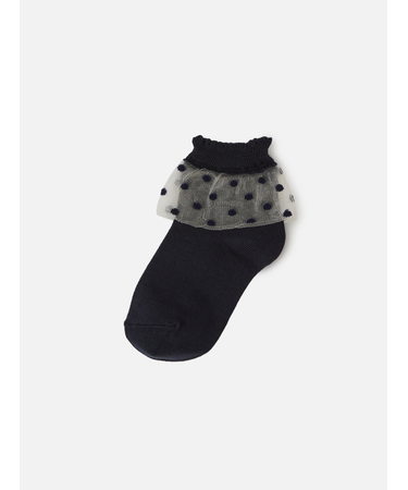 キッズ チュールドット柄ショートソックス19～21cm