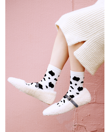 モール牛柄ショートソックス