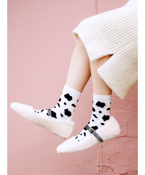 モール牛柄ショートソックス