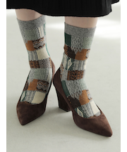 パッチワーク柄ソックス