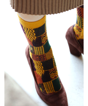 パッチワーク柄ソックス