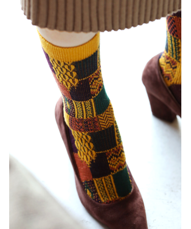 パッチワーク柄ソックス