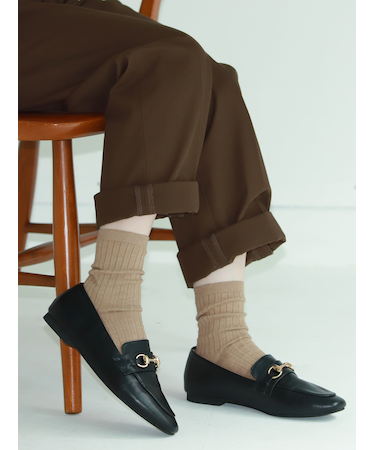 【WEB限定】薄手6×2リブショートソックス