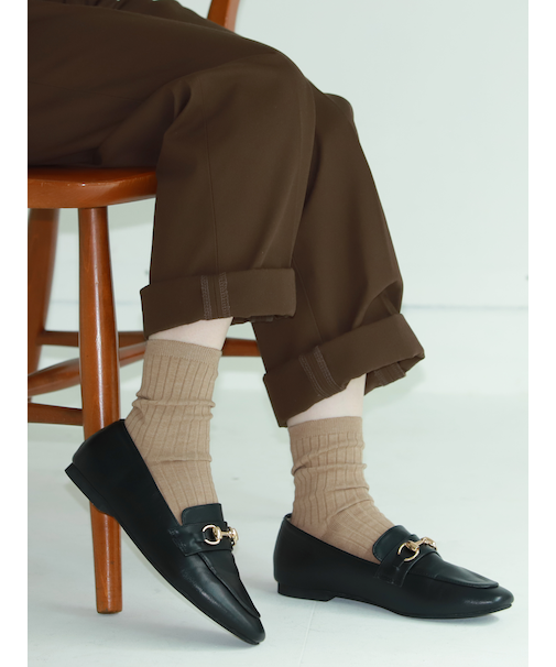 【WEB限定】薄手6×2リブショートソックス