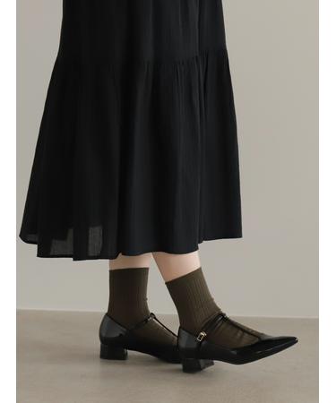 【WEB限定】薄手6×2リブショートソックス