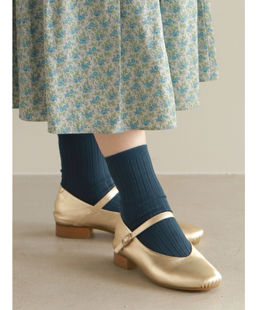 【WEB限定】薄手6×2リブショートソックス